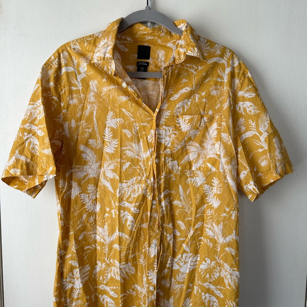 Yellow Floral H&M Men's Shirt